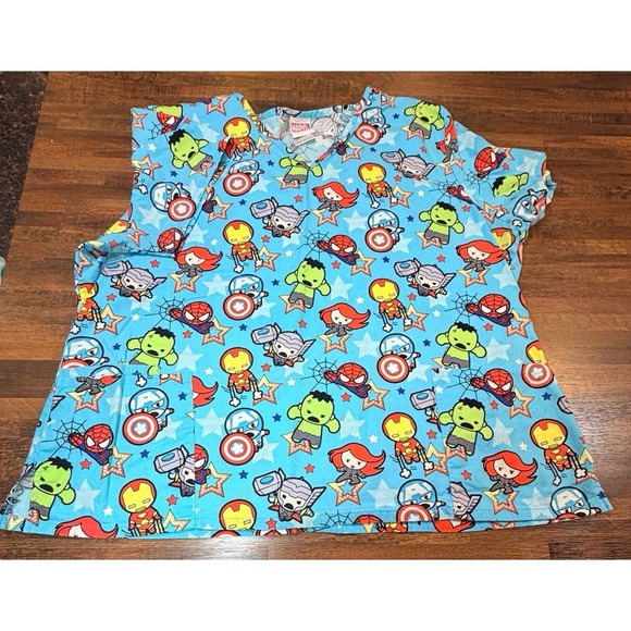 Marvel Tops - Marvel nurse scrub top, size 2XL.  Uniform, Spider-Man, hulk, Avengers.